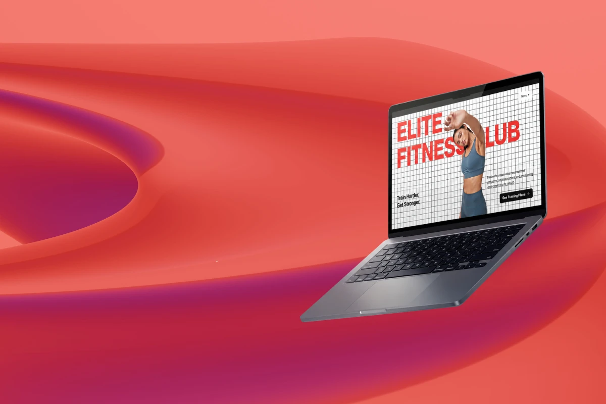 Studio website shown on a laptop